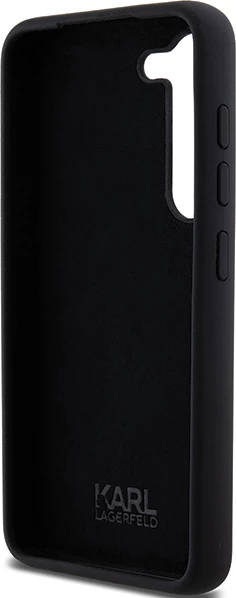 Mbështjellës Karl Lagerfeld Silicone Choupette Metal Pin për Samsung Galaxy S23, i zi