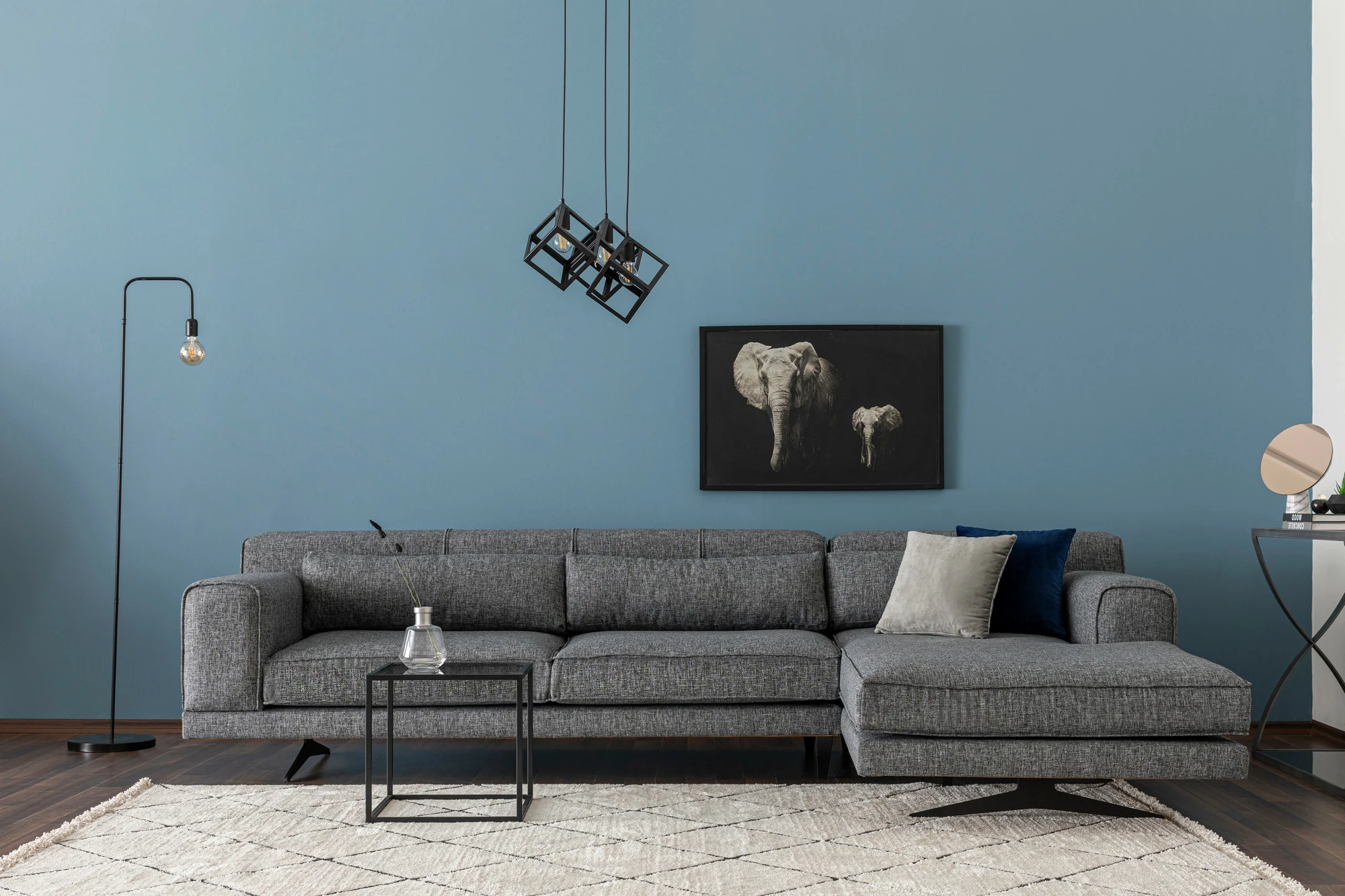 Këndollëse Jivago, kënd i djathtë, ngjyrë gri, Atelier del Sofa