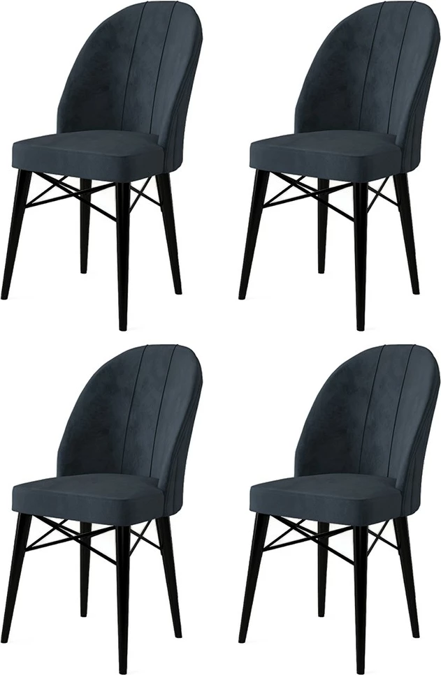 Set karrigesh (4 copë) Hanah Home, Ritim, antracit, e zezë