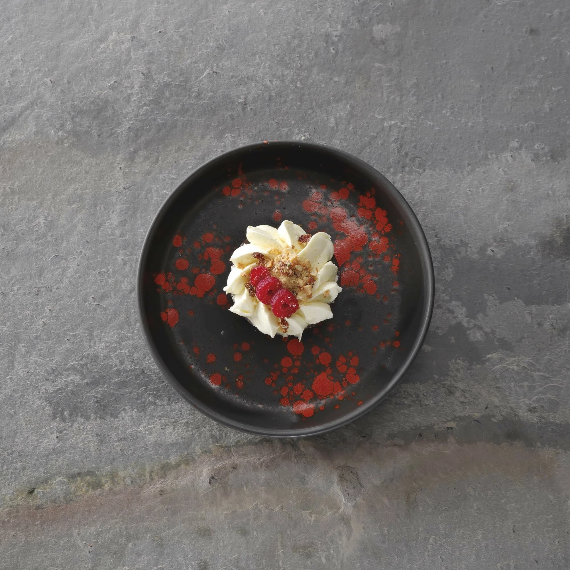 Pjatë e sheshtë Fine Dine Bloom Ø190 mm, porcelan, e zezë, set 6 copë