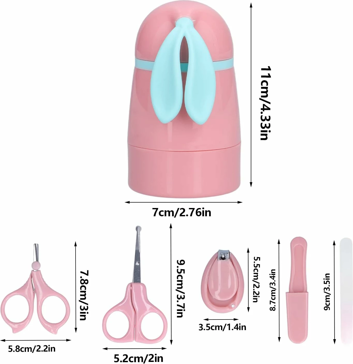 Set prerëse thonjsh për bebe, rozë