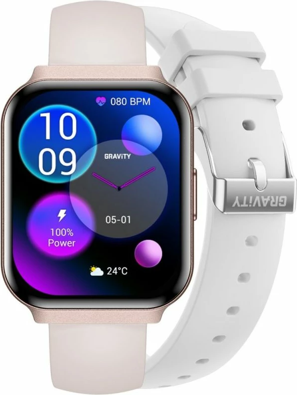 Smartwatch Gravity GT44-3, rozë, 2 rripa