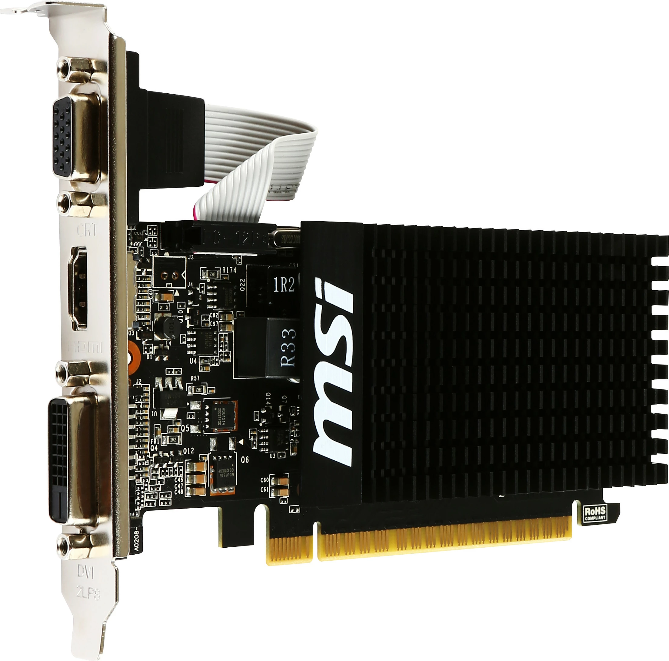 Kartelë grafike MSI GT 710 2GD3H LP, GeForce GT 710, 2 GB, GDDR3, 64 bit, e zezë