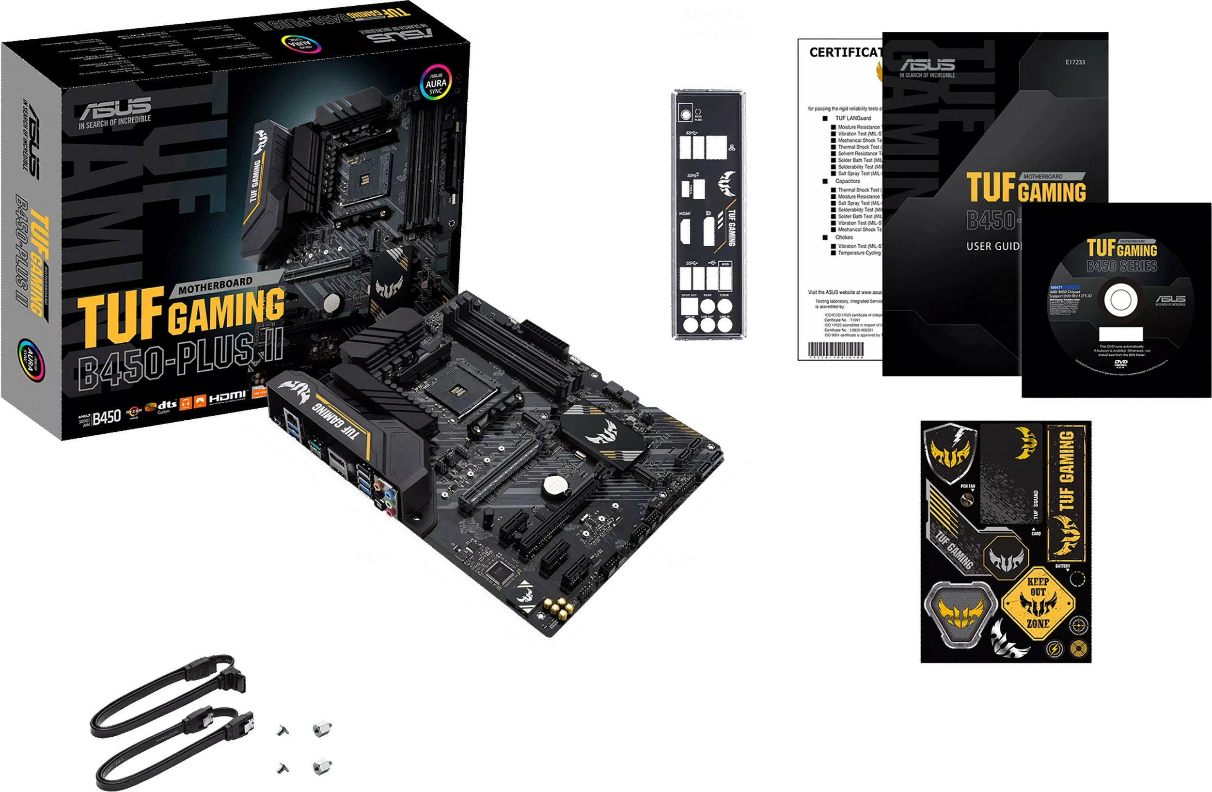 Pllakë amë ASUS TUF GAMING B450-PLUS II, AMD, Socket AM4, 128 GB, e zezë