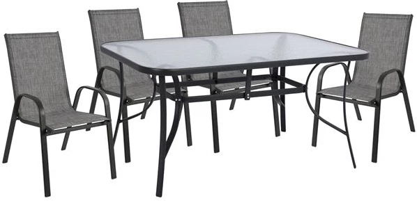 Set kopshti tavolinë & karrige FH5201.01, 5 pjesë, hiri