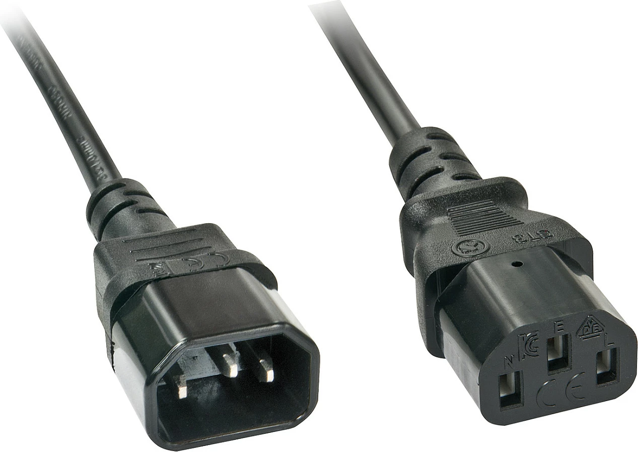 Kabllo energjie LINDY IEC C14 në C13 2m e zezë