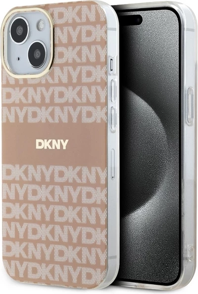Mbështjellës DKNY IML Mono & Stripe MagSafe për iPhone 15 Plus / 14 Plus, Rozë