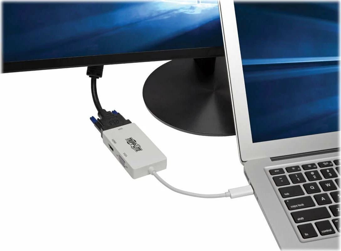 Adapter USB-C Eaton Tripp Lite U444-06N-HDV4K, HDMI/DVI/VGA, 4K, i bardhë