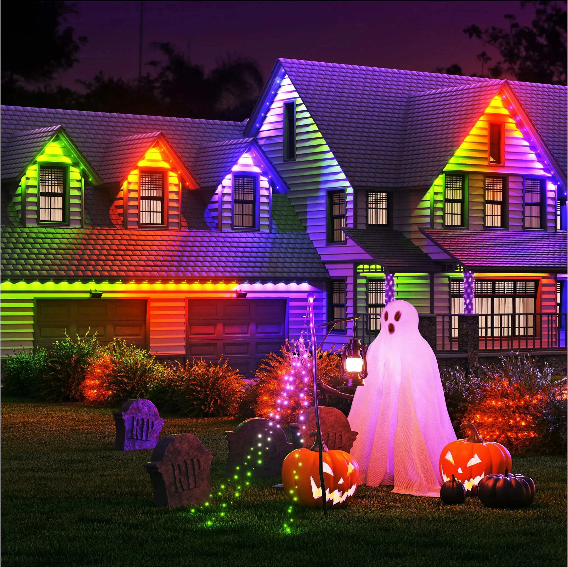 Shirit LED smart Nanoleaf Outdoor Lights Starter Pack 15 m, multicolor, Wi‑Fi/Bluetooth, për brenda/jashtë, i bardhë