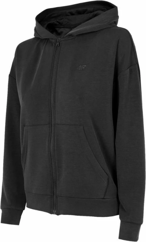 Duks me kapuç për femra 4F, ngjyrë e zezë