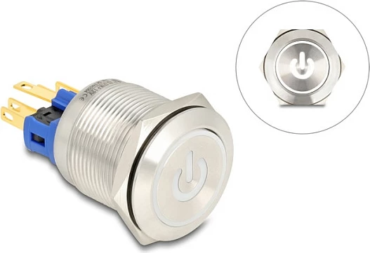Switch me shtypje DeLOCK 22051, 230 V, 3 A, IP65, argjendtë