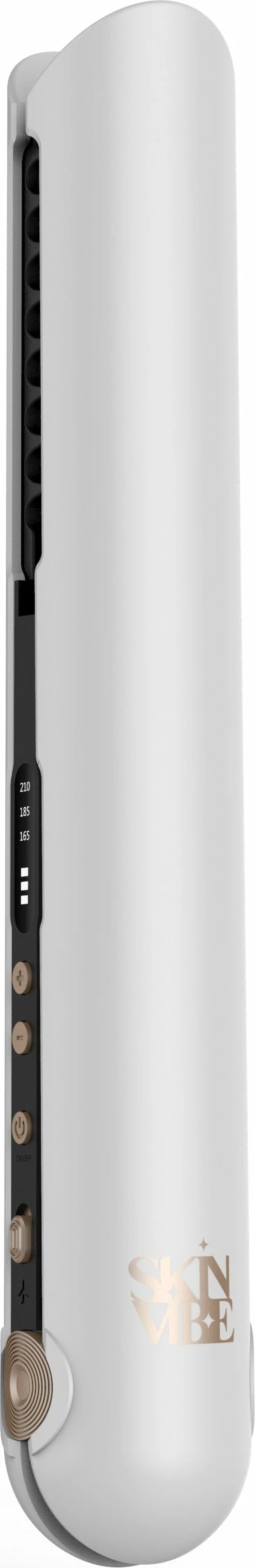 Drejtues flokësh SkinVibe Luna MiniWireless SV-003WH 22 W, pa kabllo, pllaka qeramike 20 mm, 3 temperatura 165-210°C, ekran LCD, fikje automatike, i bardhë