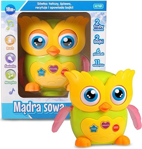 Lodër interaktive edukative sova, Artyk E-Edu, 137792, 3x AA, shumëngjyrëshe