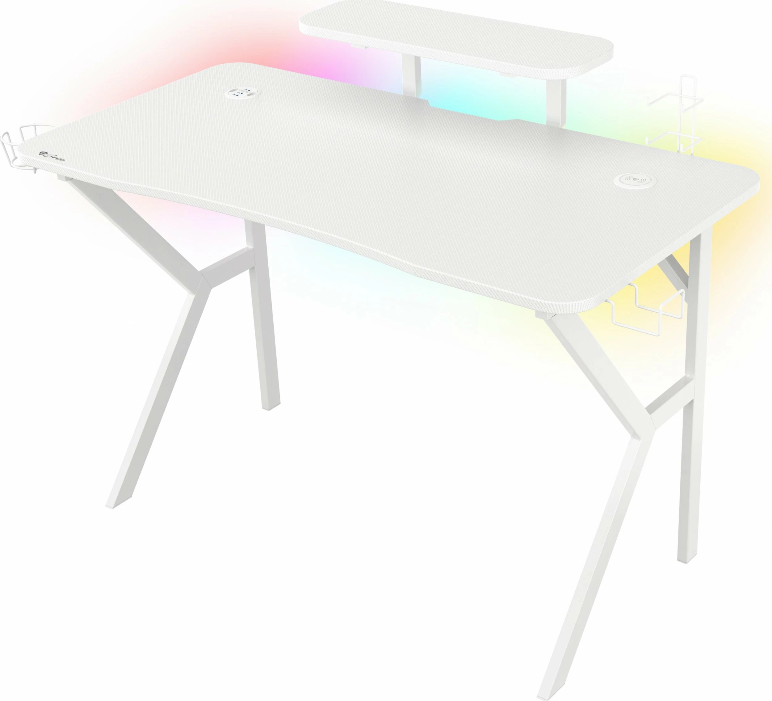 Tavolinë gaming GENESIS Holm 320 RGB 120x60 cm, e bardhë
