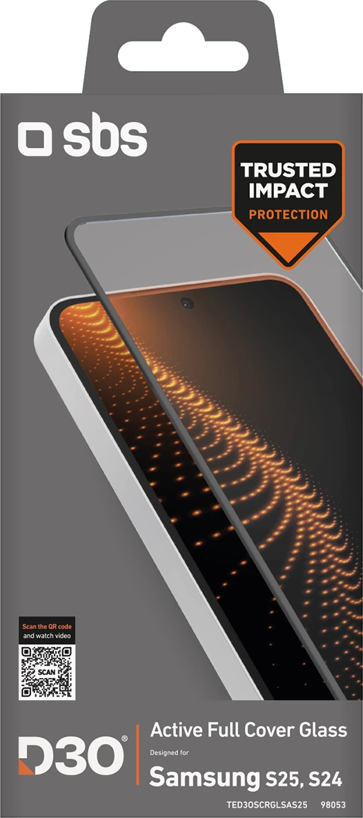 Xham i temperuar SBS Tempered Glass D3O me kornizë, për Samsung Galaxy S25 / S24