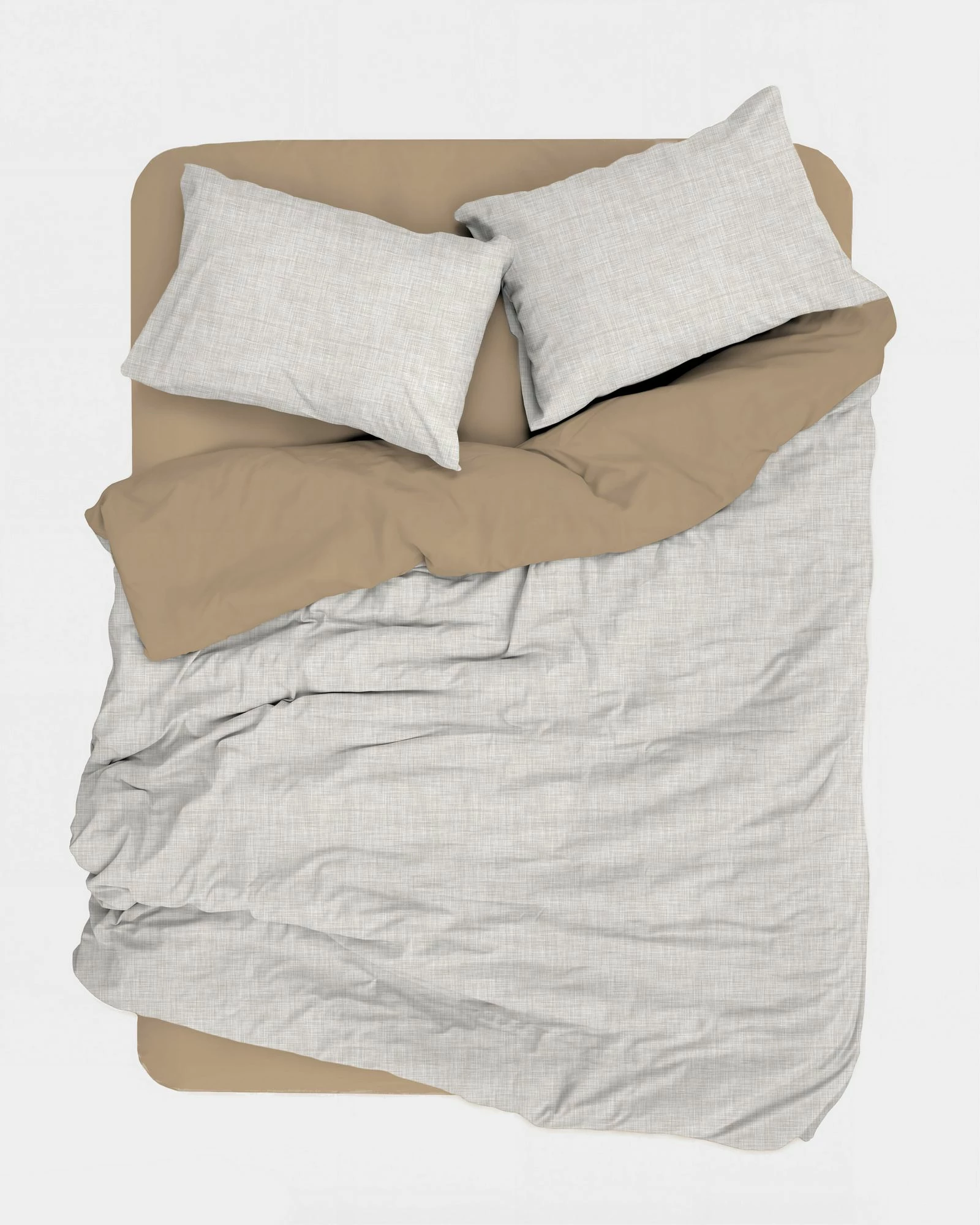 Set mbulesë për jorgan dopio, ngjyrë bezhë, L'Essentiel Linge de Maison, Moil Kombin
