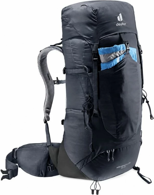 Çantë shpine Deuter Aircontact Lite 40 + 10, e zezë/graphite