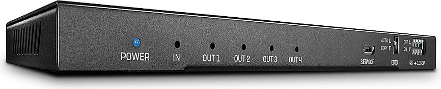 Splitter HDMI LINDY 4-Port, HDMI 2.0 18G, 4K 60Hz, me audio out, downscaling, i zi