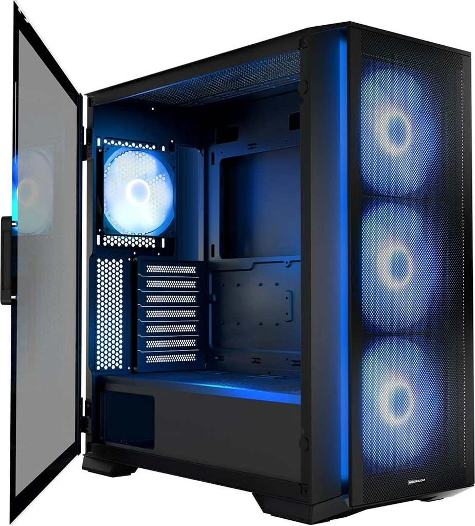 Kasë MODECOM HORIZON ARGB Flow MIDI USB 3.0 X 2 CYPE-C, e zezë