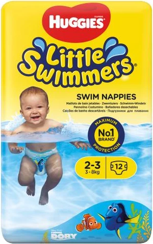 Pelena të notit Huggies® Little Swimmers 2-3 (3-8kg), 12 copë