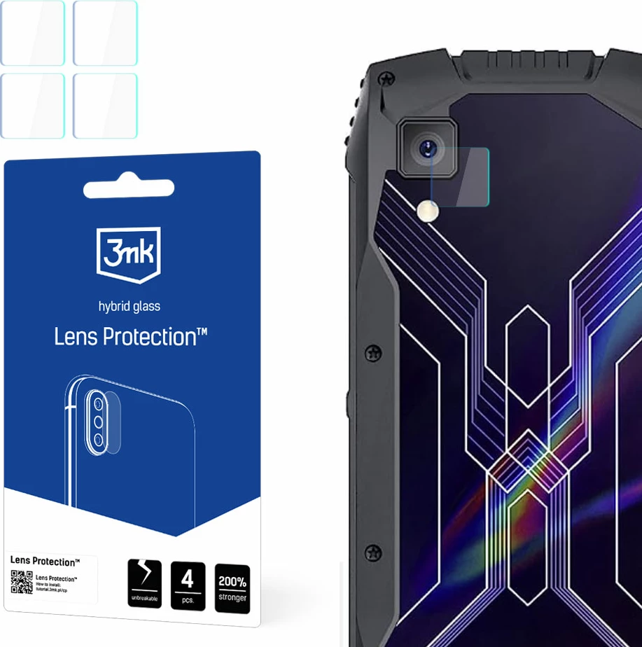 Mbrojtës lente kamera, 3mk Protection, për Cubot King Kong Mini 3, xham hibrid 6H 0.16 mm, paketë 4 copë