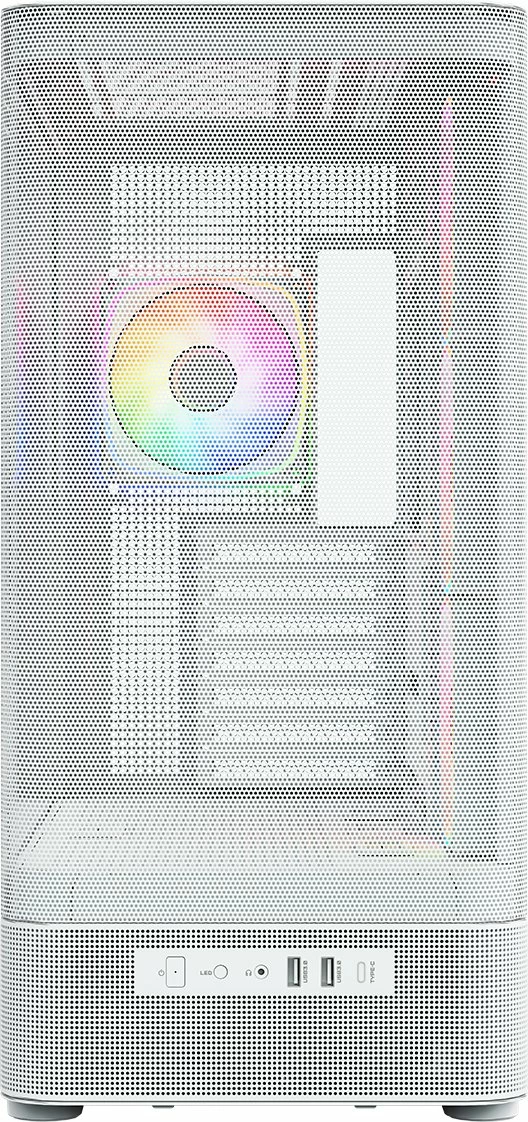 Kasë Modecom Volcano AQ400 ARGB MC-A-AQ400-4FA-W, Midi Tower ATX/mATX/ITX, LCD ekran, 4x120mm ARGB, e bardhë