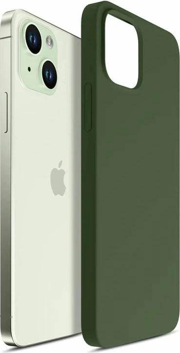 Kapak telefoni 3mk Hardy Silicone MagCase për iPhone 15 Plus, i gjelbër