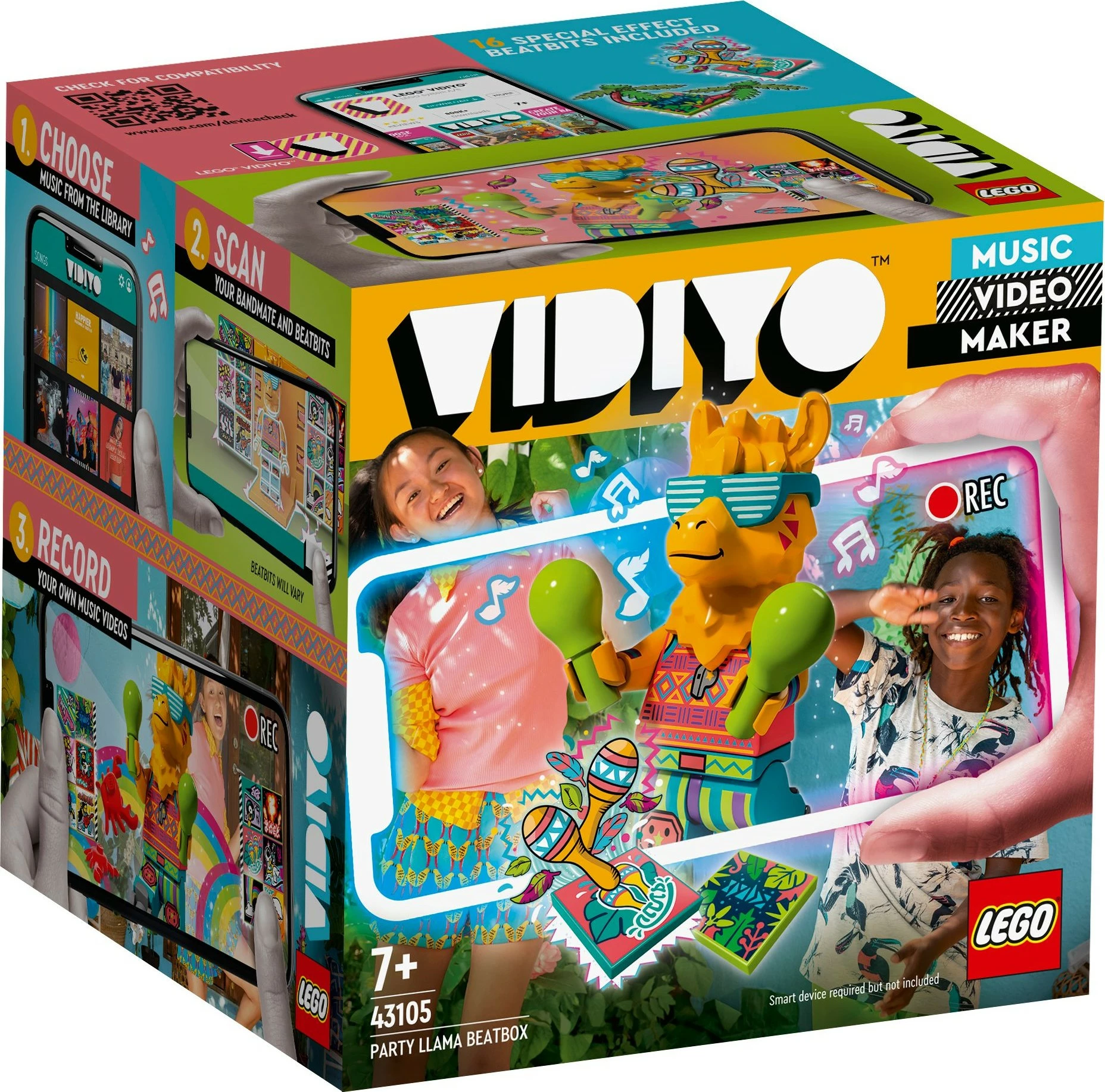 Set ndërtimi LEGO VIDIYO Party Llama BeatBox, 82 copë, shumëngjyrësh