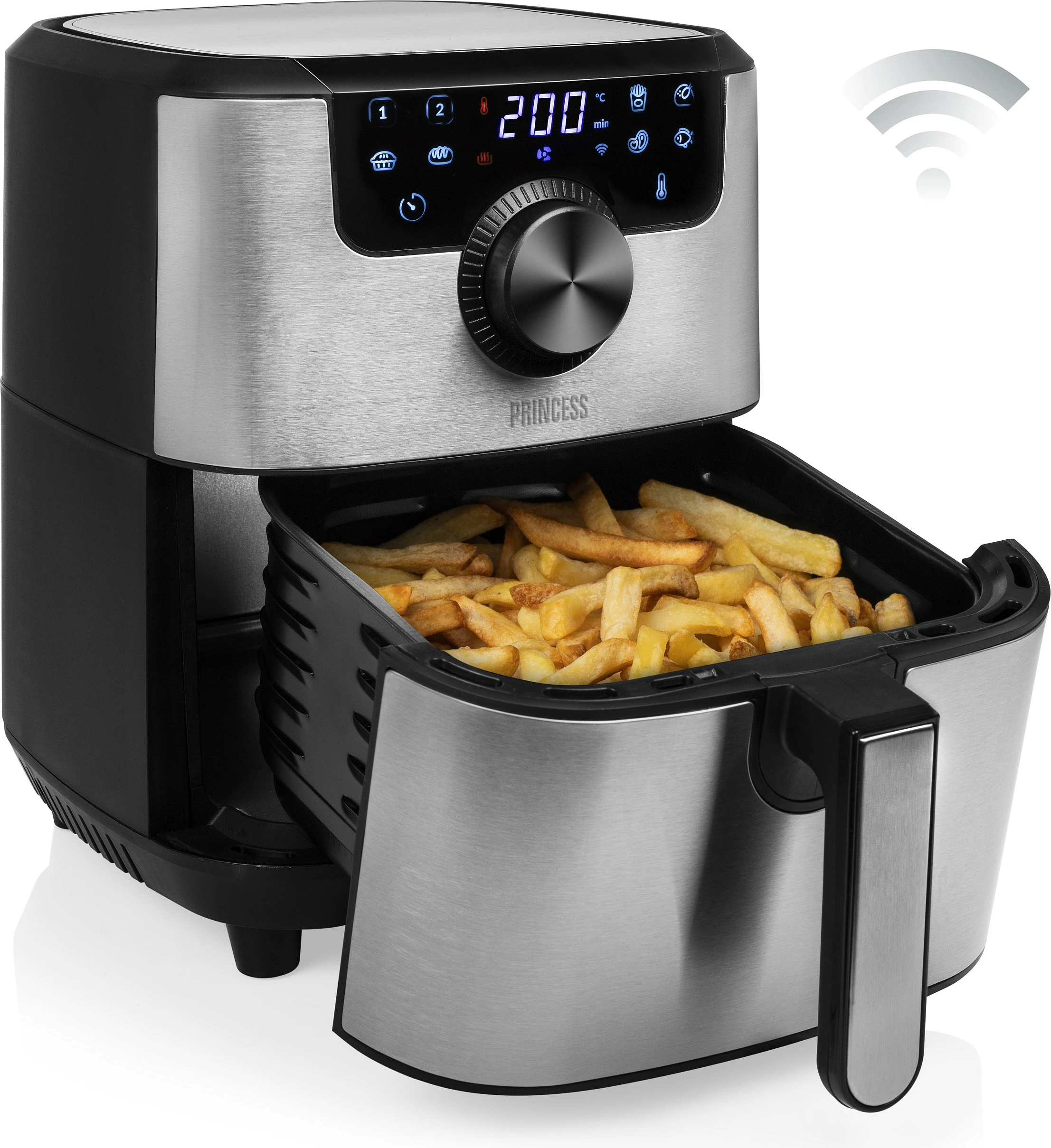 Fritezë me ajër të nxehtë Princess 1820741037, 4,5 L, inox/zezë