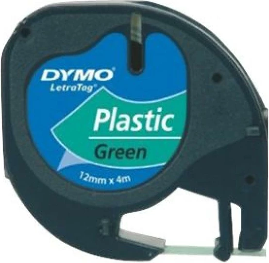 Shirit etiketime, Dymo LetraTAG 91204 (S0721640), plastikë, për etiketues LetraTag, 1 rrotull, jeshil me tekst të zi