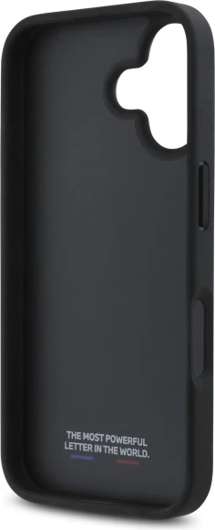 Mbështjellës BMW M Perforated Tricolor Detail Line për iPhone 16, Zi