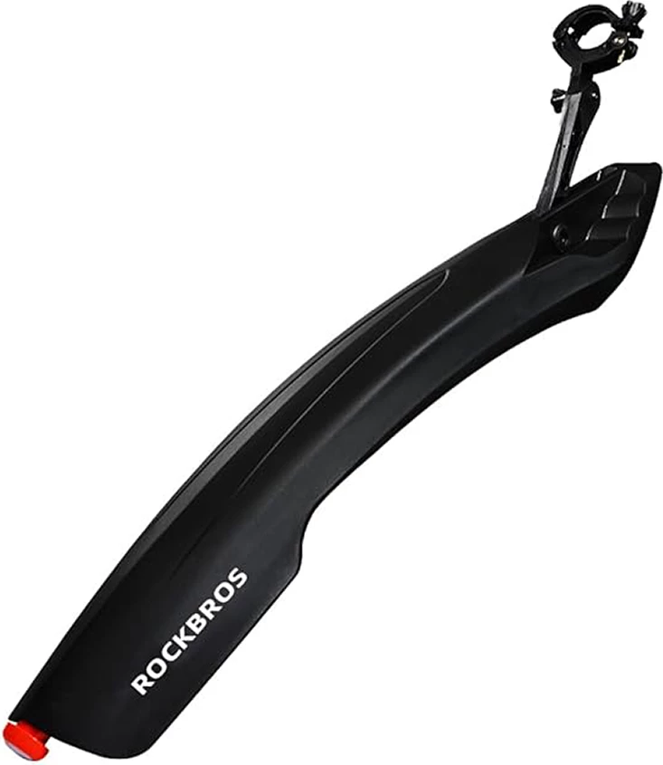 Mbrojtëse balte për biçikletë Rockbros DNB8001 me dritë LED të kuqe, e zezë