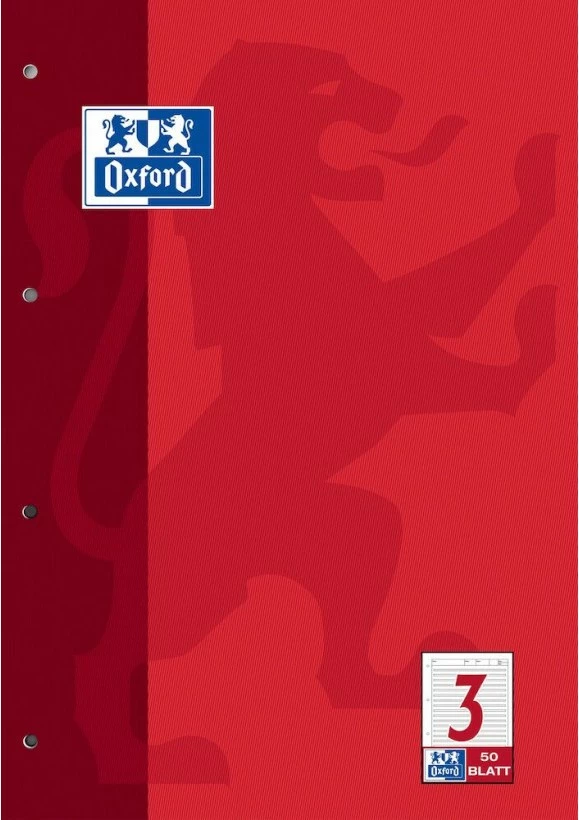 Bllok shënimesh Oxford A4, 90g/m², e kuqe