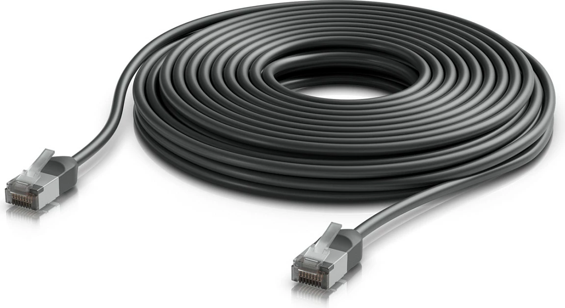 Kabllo rrjeti Ubiquiti UniFi UACC-Cable-Patch-Outdoor-C6A-12M-BK, Cat6A, 12m, e zezë