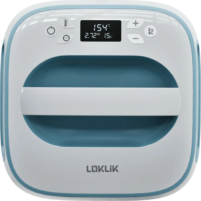 Presë termike LOKLiK Easy Heat Press, kontroll digjital, denim blu