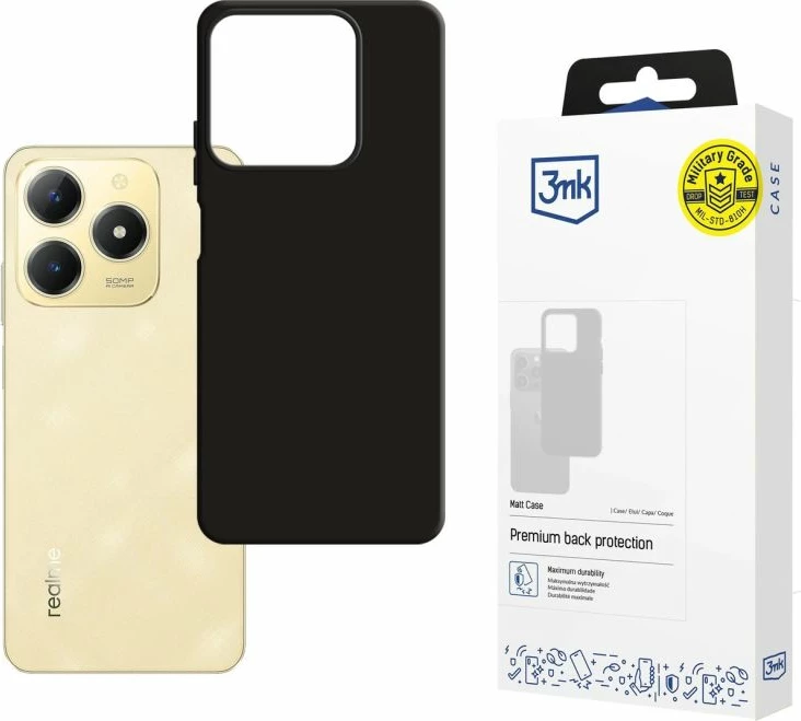 Kuti mbrojtëse 3mk Matt Case për Realme C61, e zezë