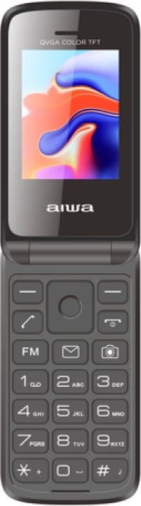 Celular me kapak Aiwa FP-30 4G, buton SOS, ekran 2.4 inç, bateri 1000 mAh, USB-C, radio FM, i zi