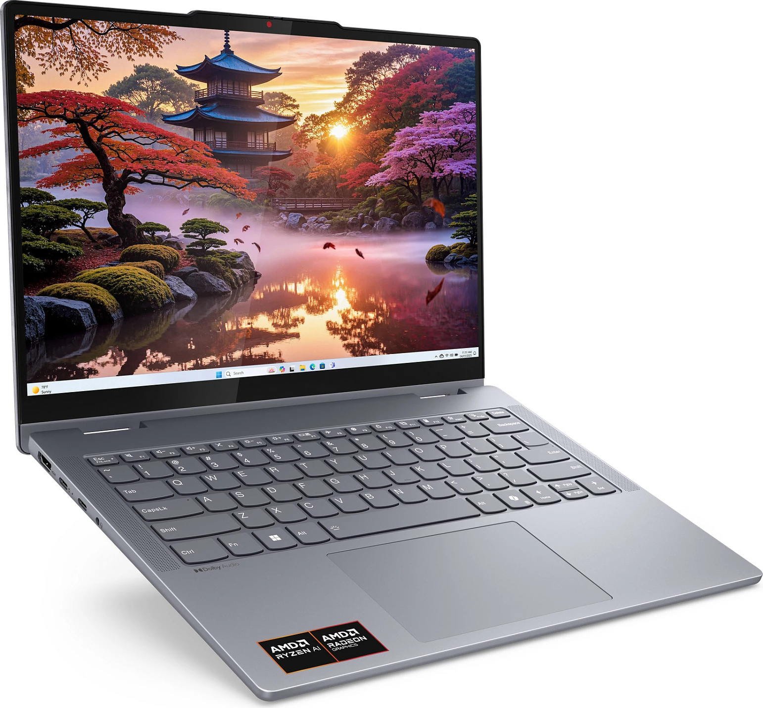 Laptop 2-në-1 Lenovo IdeaPad 5, Ryzen AI 5 340, 16GB RAM Memorje, 512GB SSD, 14" WUXGA, Windows 11 Home, Luna Grey