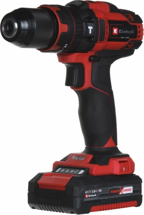 Shurubillë pa kabllo Einhell TE-CD 18/40 Li-i +64, e zezë/e kuqe, set me 2 bateri dhe 64 pjesë