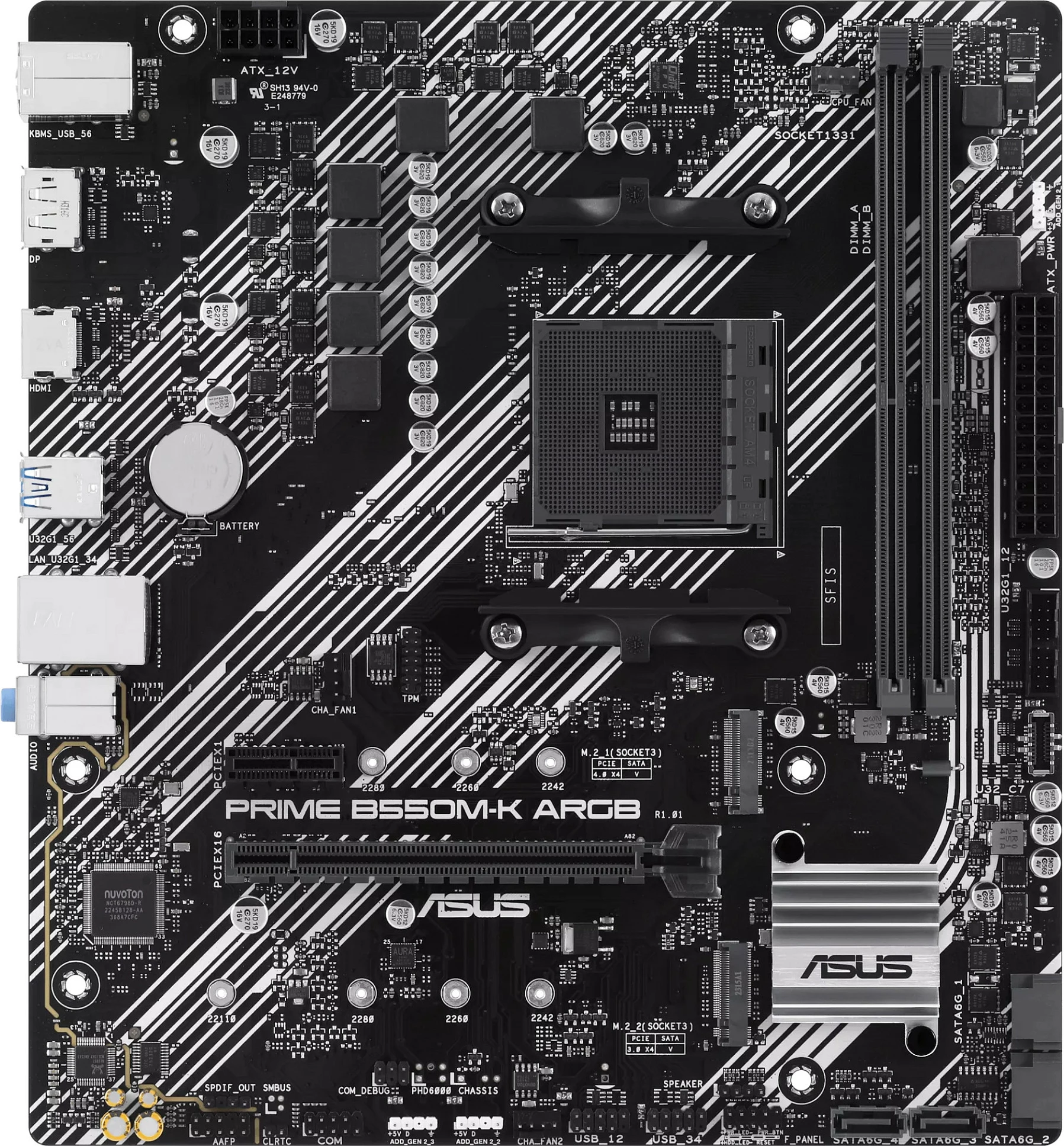 Pllakë amë ASUS PRIME B550M-K ARGB, Socket AM4, micro ATX, DDR4 deri 64GB