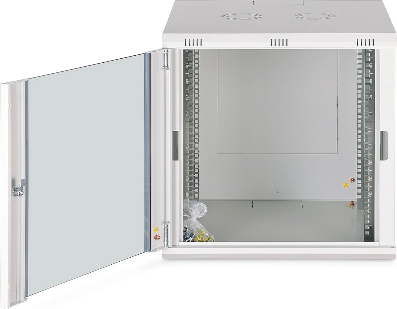 Kabinet rrjeti Digitus Dynamic-N, 12U, 600x600mm, derë xhami, gri e çelët