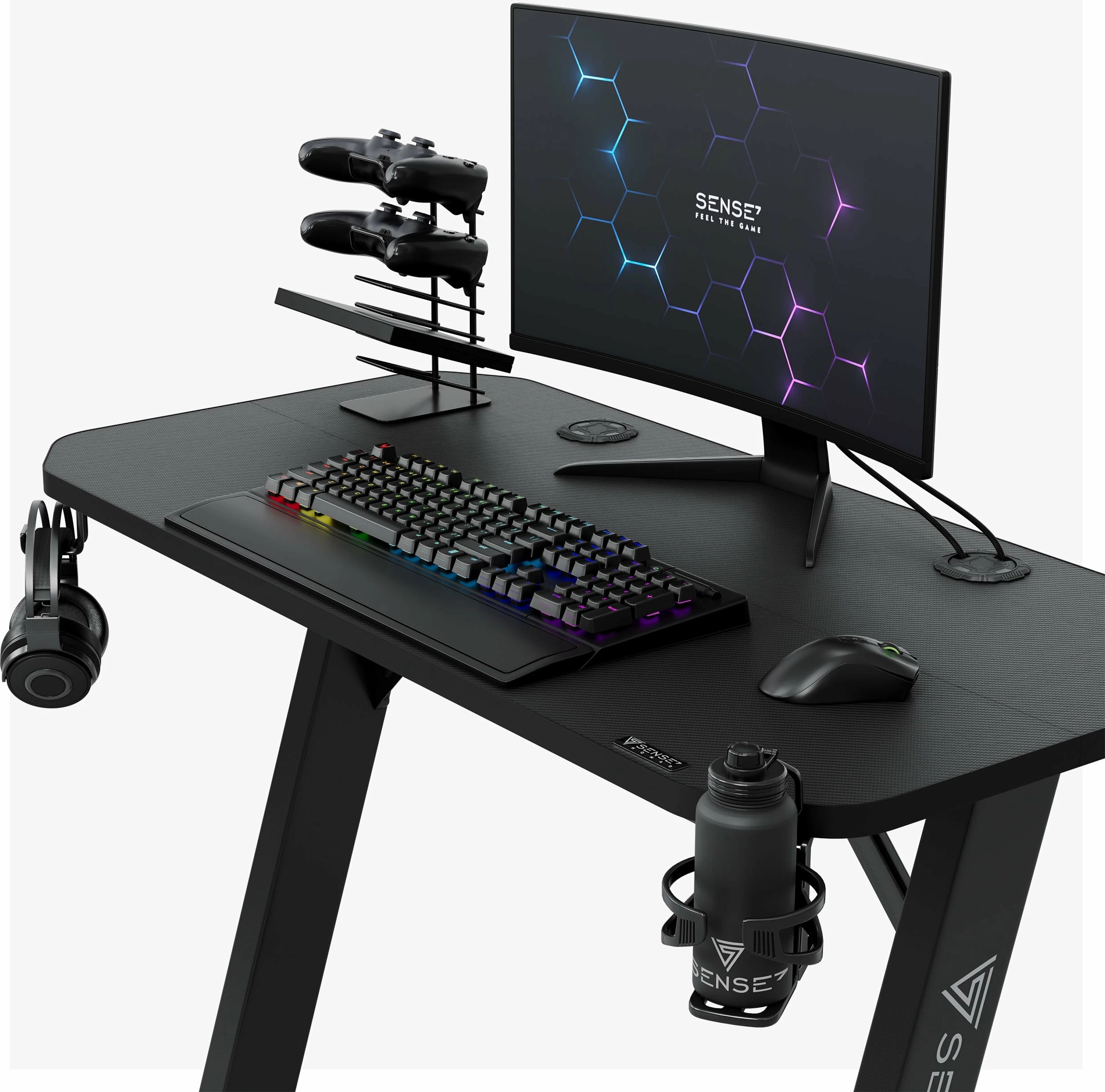 Tavolinë gaming SENSE7 Nomad Basic 100x50 cm 75 cm, e zezë