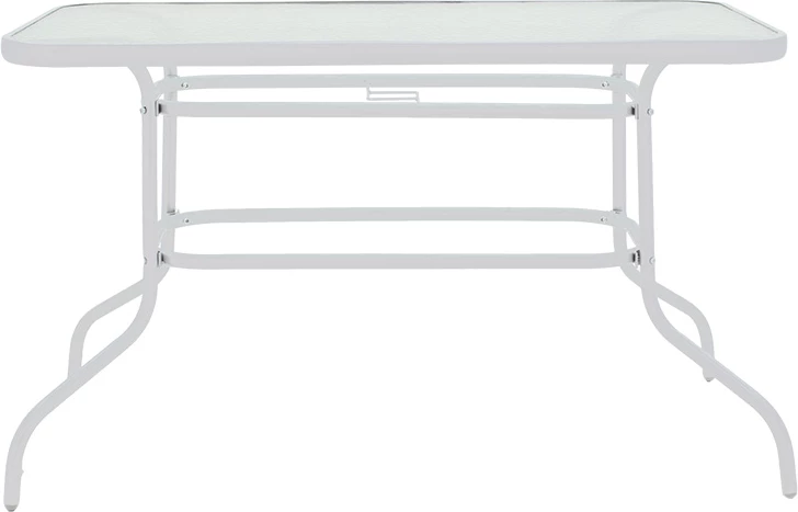 Tavolinë Ensure metal bardhë-xham 120x70x70cm