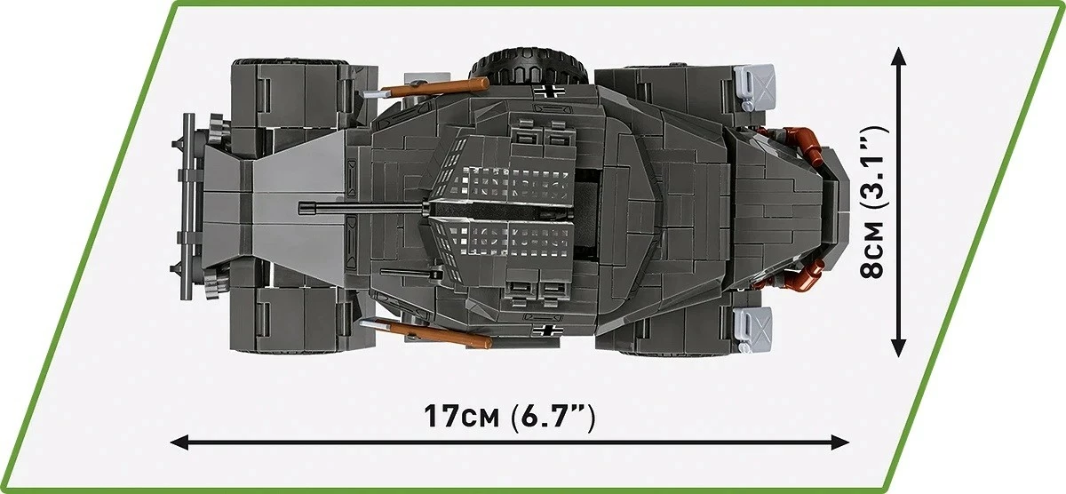 Set blloqesh Cobi Klocki Sd.Kfz. 222, 502 pjesë, me figurë, gri