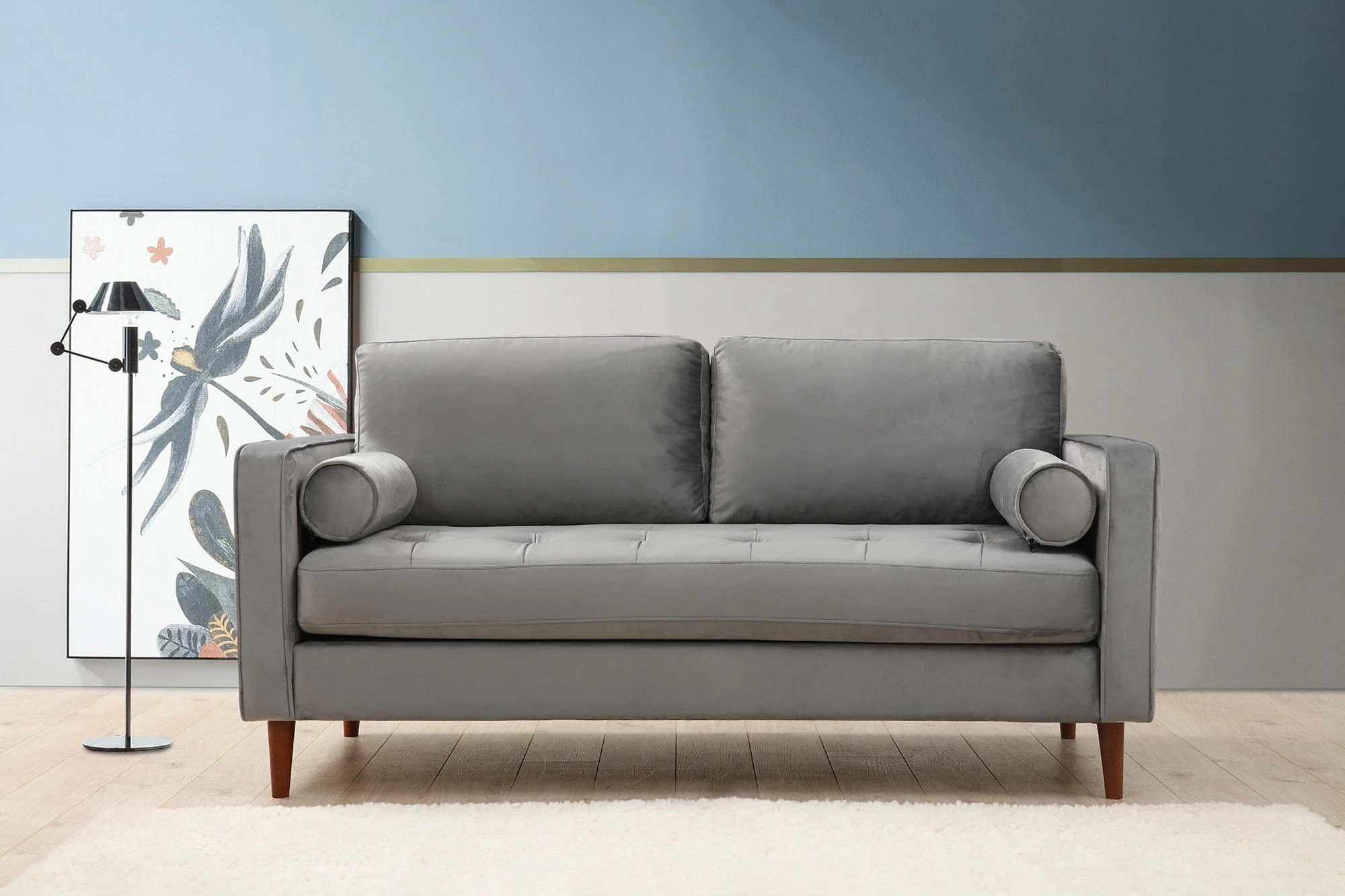 Divan dyvendësh Atelier del Sofa, ngjyrë gri e çelët, Rome