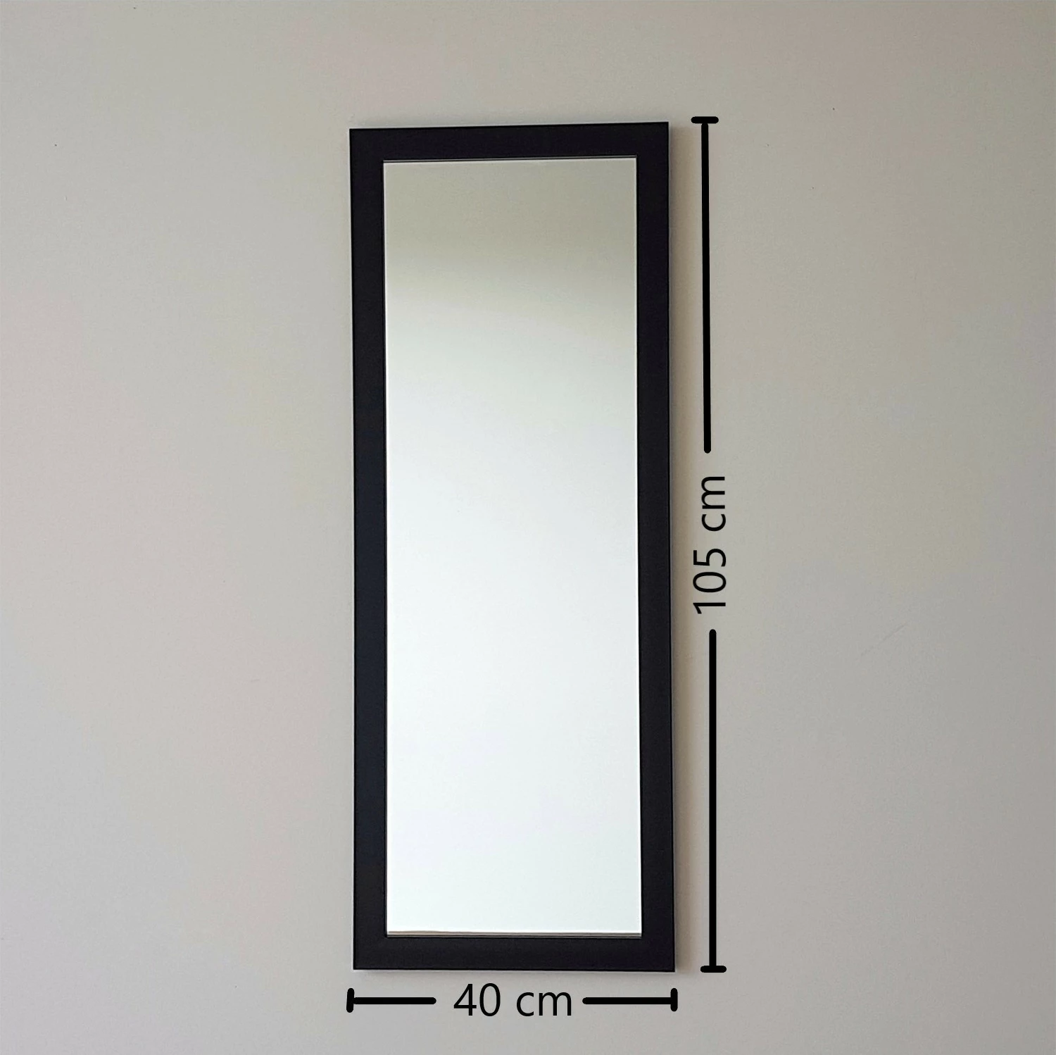 Pasqyrë me kornizë të zezë, Hanah Home, A203, 40x105cm