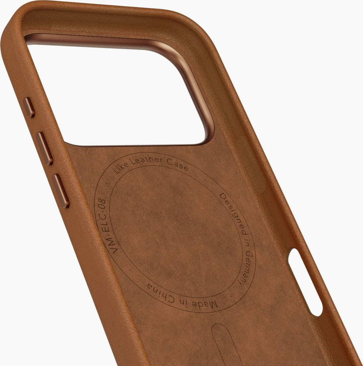 Mbështjellës Vonmählen Like Leather Case për iPhone 17 Pro Max, kafe