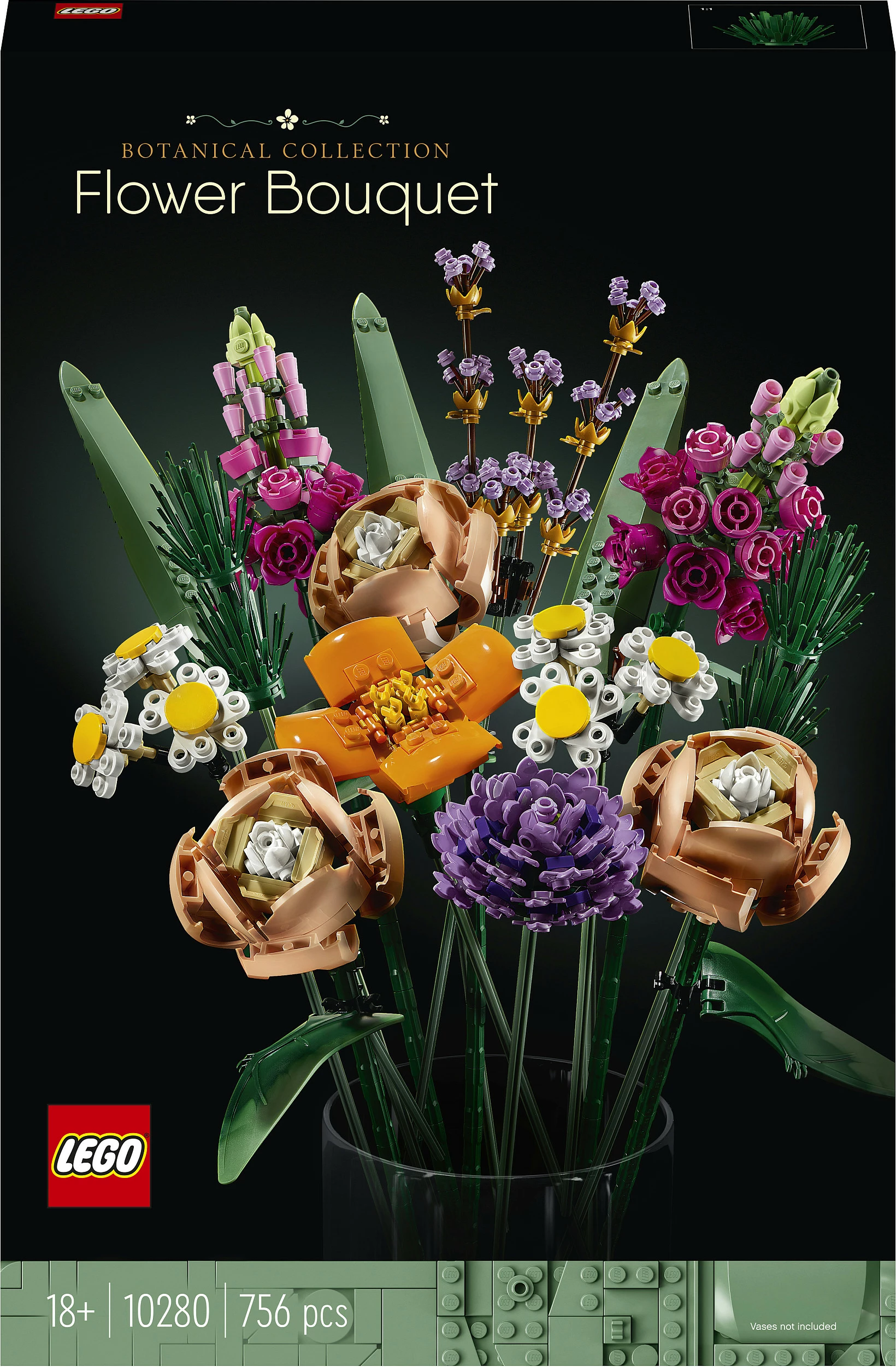 Set ndërtimi LEGO ICONS Flower Bouquet, 756 pjesë, shumëngjyrësh