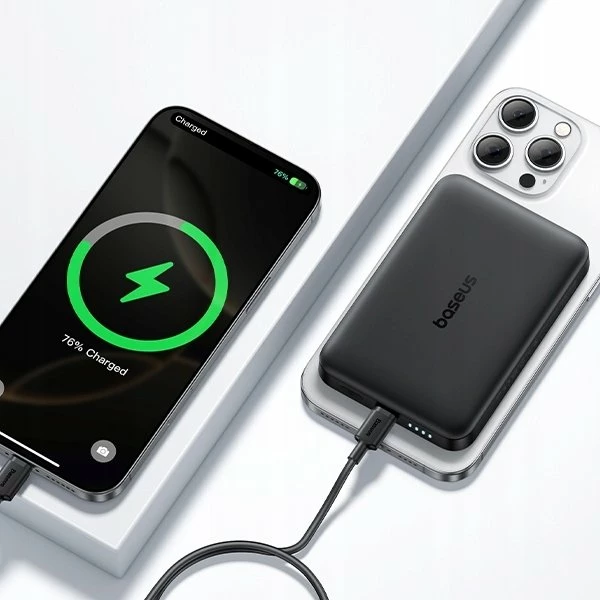 Powerbank Baseus EnerFill FM12 10000mAh 22.5W Qi2 MagSafe, me kabllo USB-C 30cm 20V/3A, e zezë