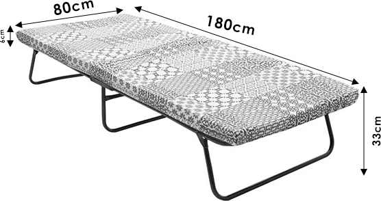 Kornizë krevati metalike Daxel me dyshek 6cm 180x80cm